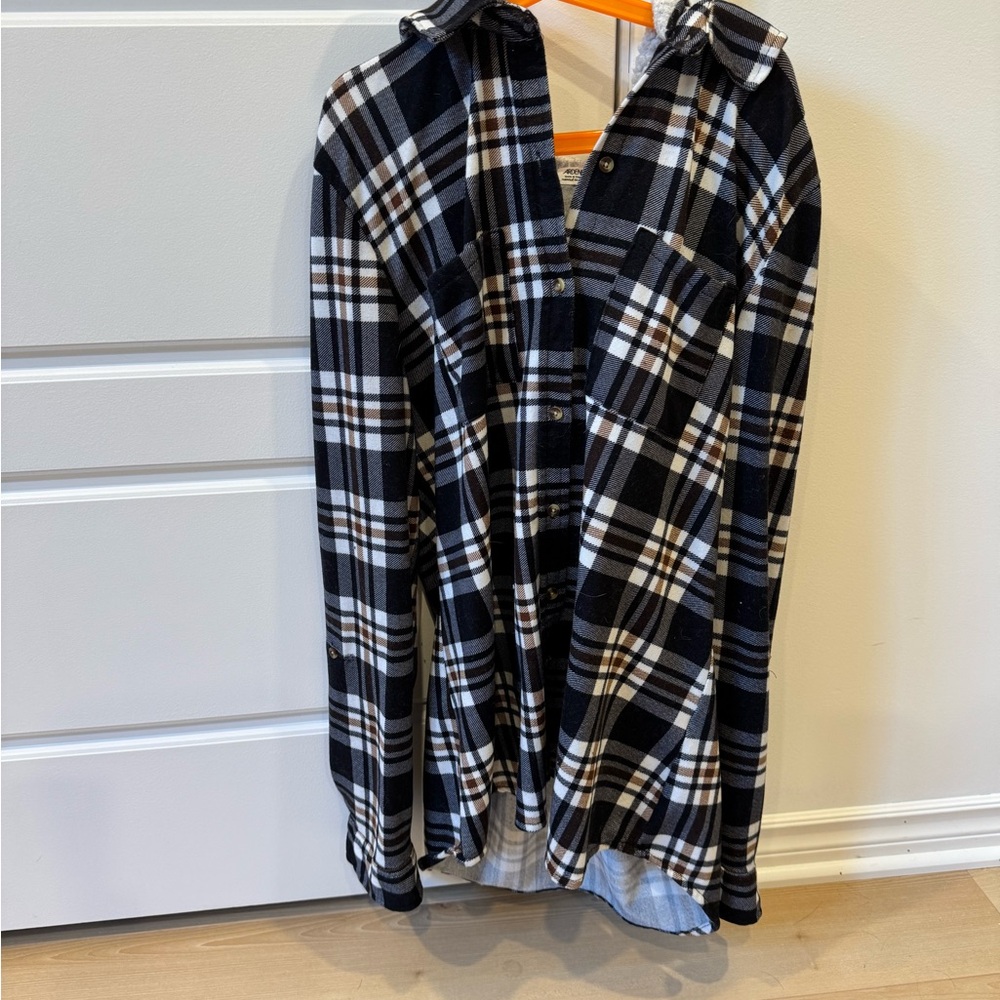 Ardene Black and White Plaid Shirt